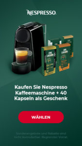 Nespresso-Kaffeemaschine + 40 Café Liégeois-Kapseln als Geschenk