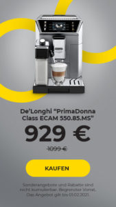 DeLonghi „PrimaDonna Class ECAM 550.85.MS“ Kaffeemaschine nur 929 €