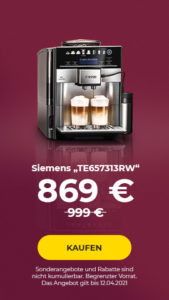 Siemens „TE657313RW“ Kaffeemaschine nur 869 €