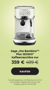 Kaffeemaschine Sage „the Bambino™ Plus SES500“ nur 349 €