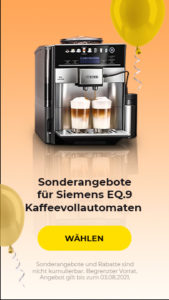 Sonderangebote für Siemens EQ.9 Kaffeevollautomaten