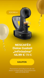 Kaffeemaschine NESCAFÉ® Dolce Gusto® „Infinissima EDG 160.A“ nur 46.99 €