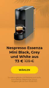 Nespresso Essenza Mini Black, Grey und White aus 73 € 109 €