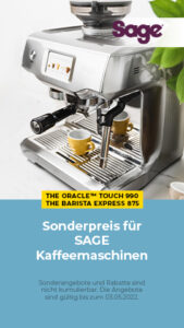 Sonderpreis für SAGE Kaffeemaschinen