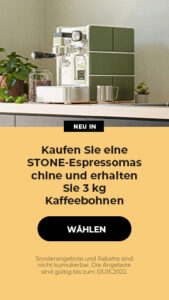 STONE Kaffeemaschine + 3 kg Kaffee