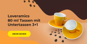 Loveramics 80 ml Tassen mit Untertassen 3+1