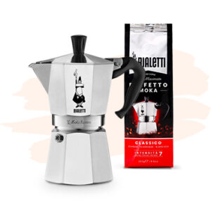 Espressokocher + 250 g gemahlener Kaffee als Geschenk