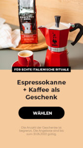 Espressokanne + Kaffee als Geschenk