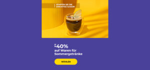Bis zu -40% auf Waren für Sommergetränke