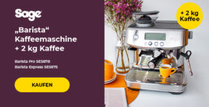 SAGE „Barista“ Kaffeemaschine + 2 kg Kaffee