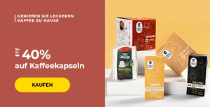 Bis zu -40% auf Kaffeekapseln