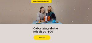 Geburtstagsangebote mit bis zu -50%